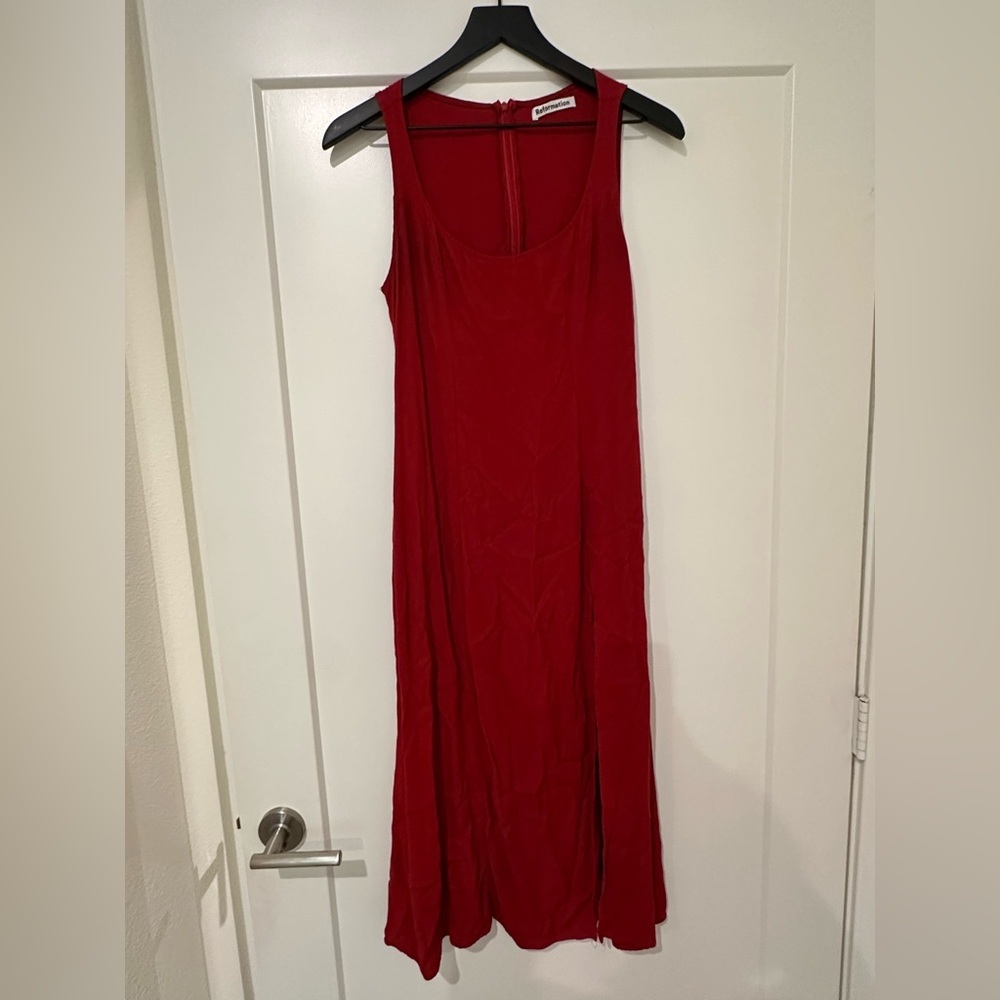 Reformation Scoop Neck Dress with Slit